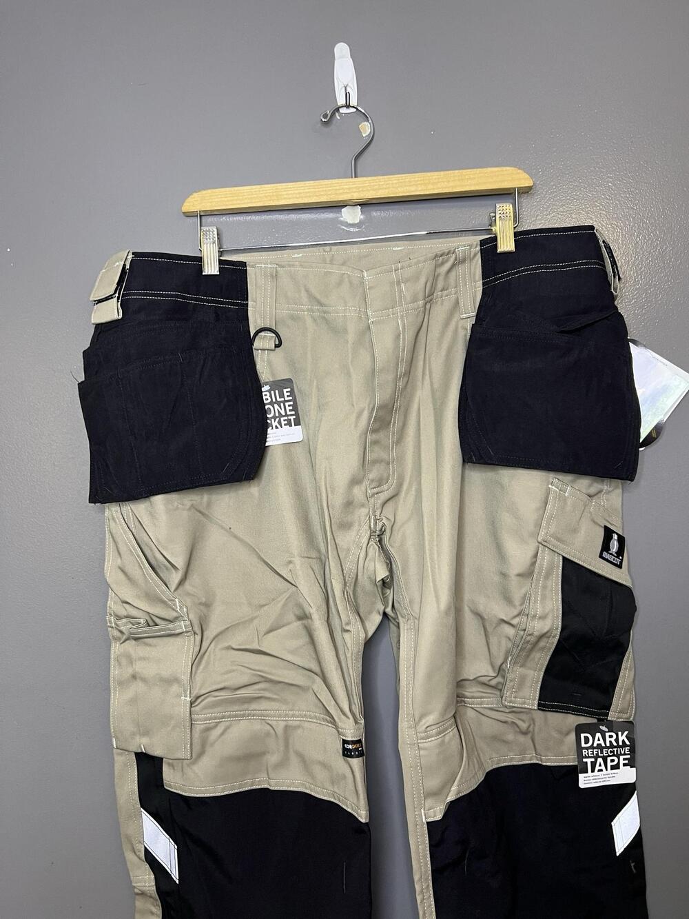 Mascot Cargo Pants Mens 43x24 Beige Lindau 3/4 Knee Pad Workwear 14349-442-5509